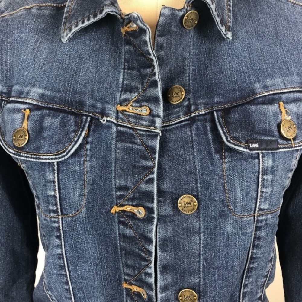 Lee Perfect Fit Jean Jacket Dark Wash Small - Picture 2 of 4